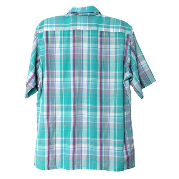 Vintage Editions Van Heusen Plaid Short Sleeve Shirt Button Down Casual Retro M - Picture 3 of 11
